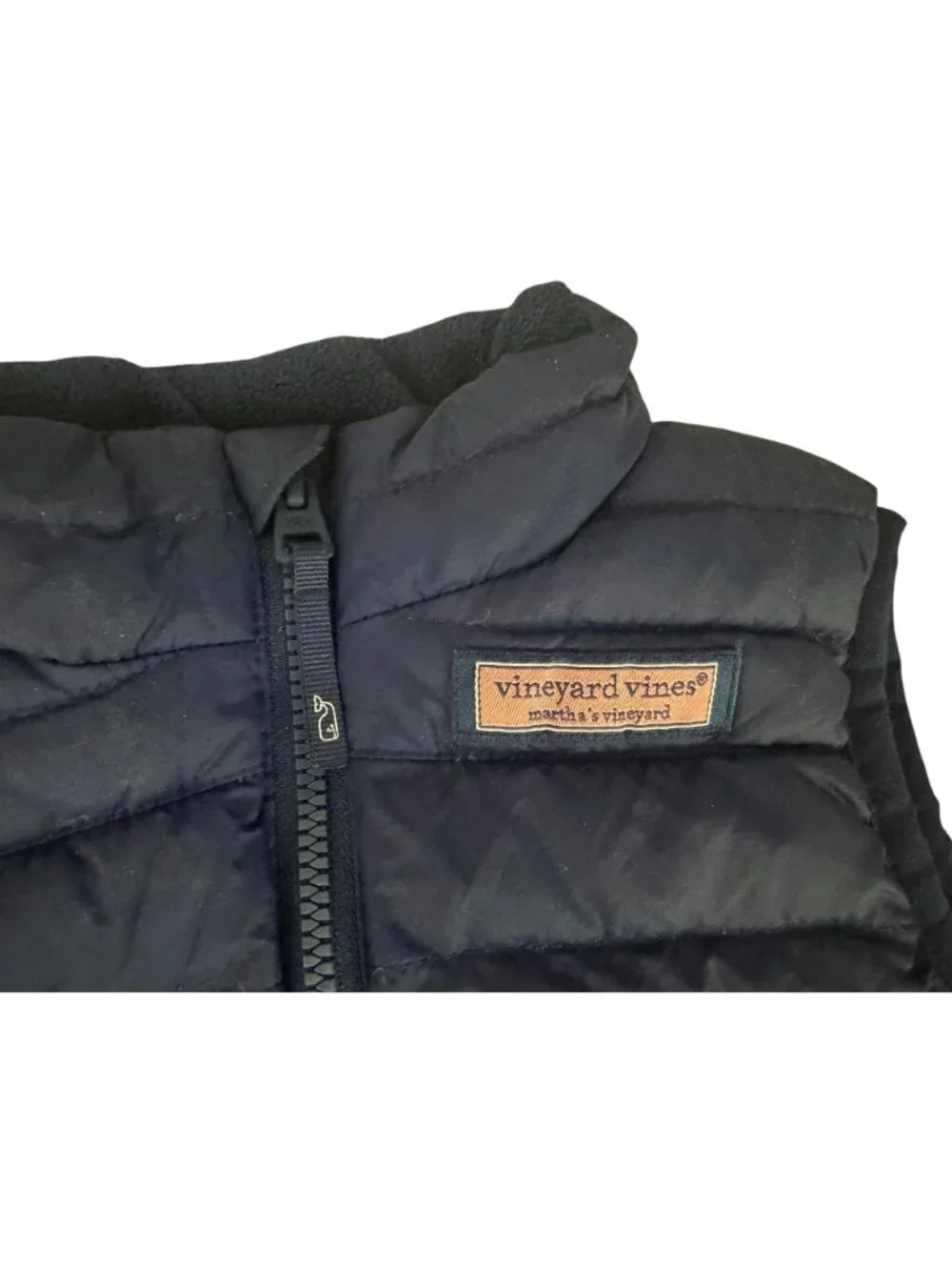Vineyard Vines Kids Navy Blue Down Puffer Vest Zip Pockets Size 2T Baby Fleece